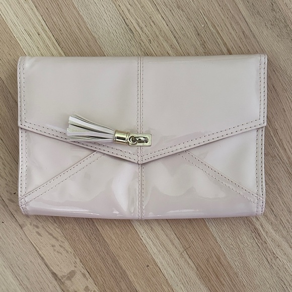 H&M Elegant Patent Light Pink Clutch with Tassel - Picture 1 of 7